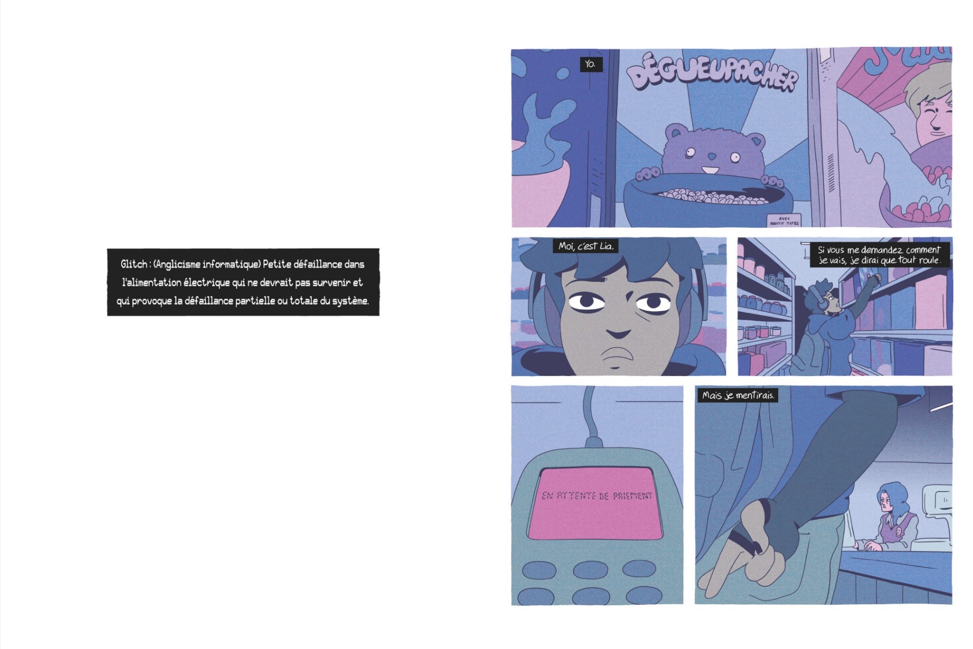 Glitchs.extrait glénat bd planche 