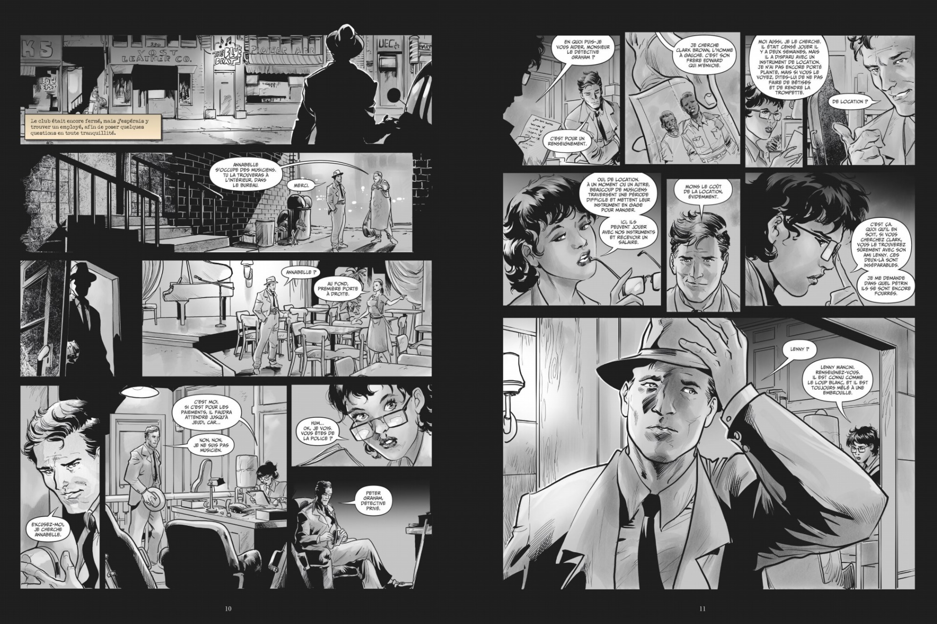the painted crime extrait planche Glénat BD polar années 40